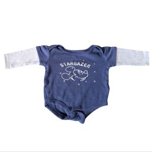5/$15 Baby Boy Disney Baby 3 Month Long Sleeve Onsie- Blue/Gray-Mickey Mouse
